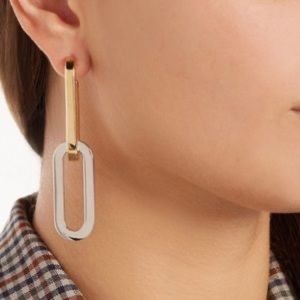 Burberry two-tone chain link earrings